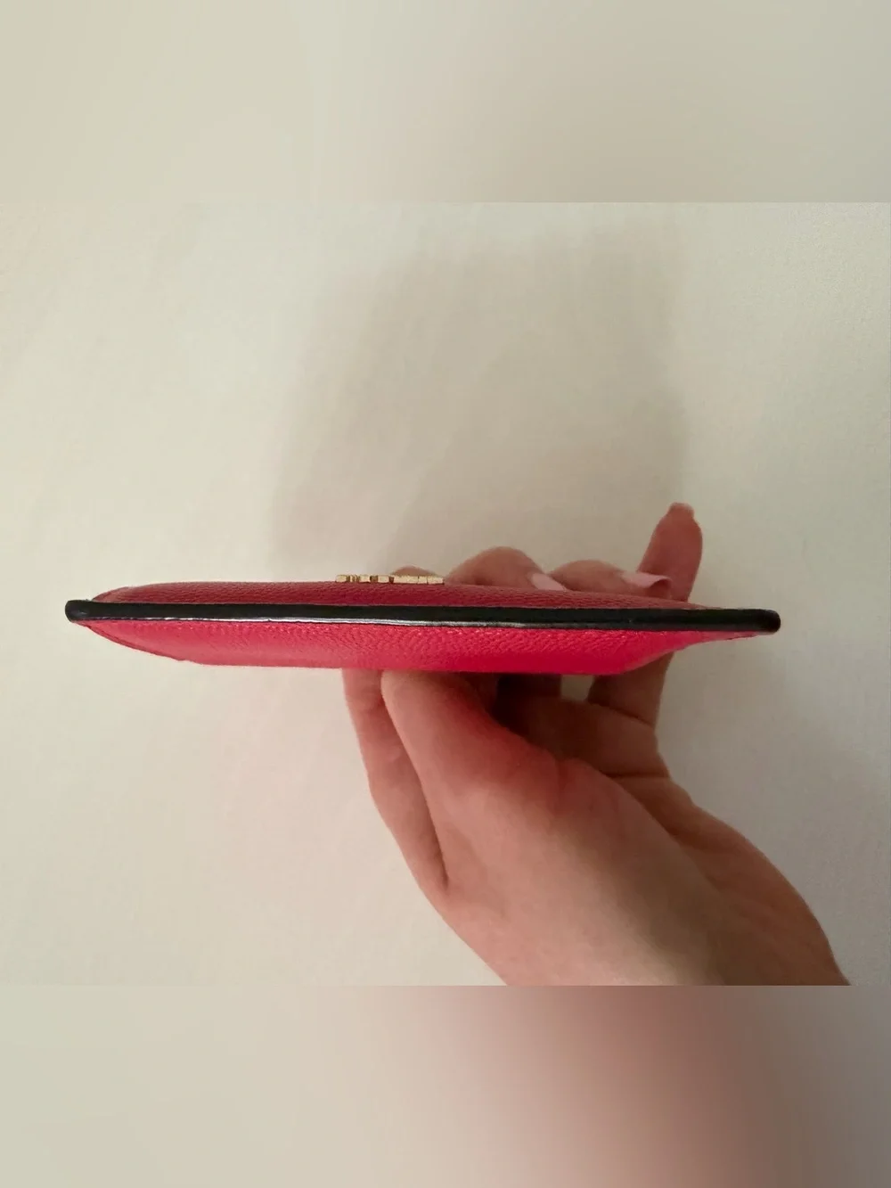 Furla Red Leather Zip Card Holder / Wallet